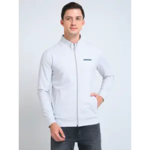 Caslay Sustainable High Neck Jacket - White Melange