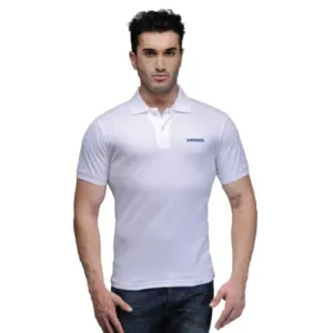 6 Degree Men's Polo White T-Shirt